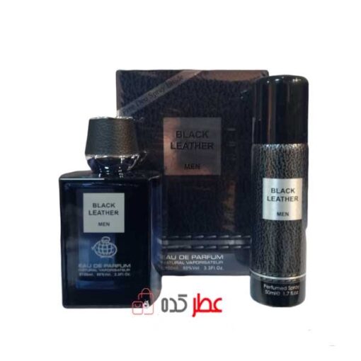 عطر مردانه فراگرنس ورد با اسپری Black Leather حجم 100 میل "کرید اونتوس"